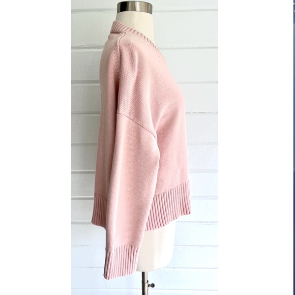 EVERLANE The Soft Cotton Cropped Boxy Crew in Pink - S - Picture 5 of 11